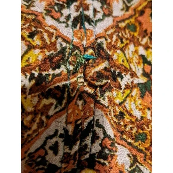 Free People Morning Song Button Front Floral Print Maxi Dress Teal Small - Picture 4 of 14